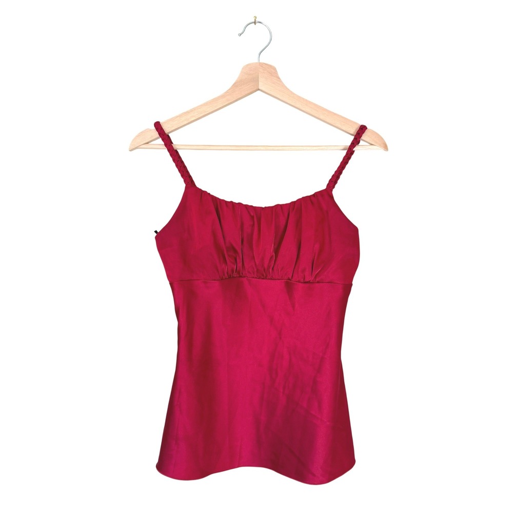 Vintage A. Byer Red Satin Braided Strap Tank Size M